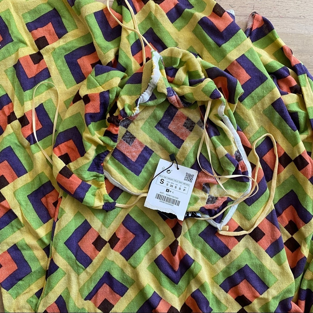 Zara geometrical jacquard knit dress NEW - Picture 7 of 7